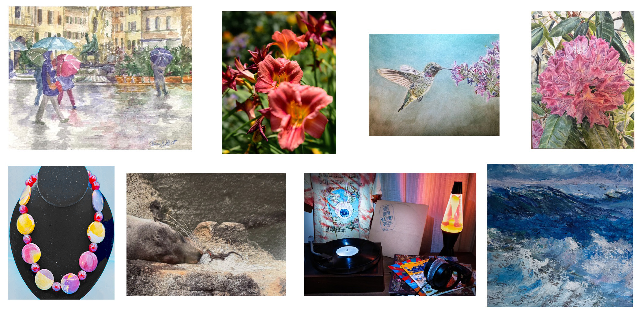 Art work on exhibit at Golden Cypress Gallery, October, 2025